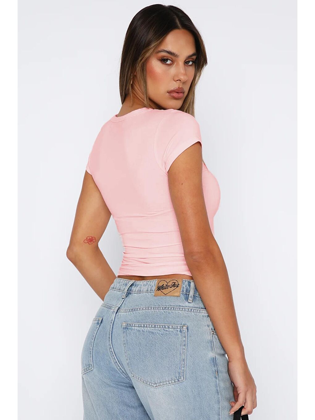 Pembe Basic Kadın Tişört Mg2012-1