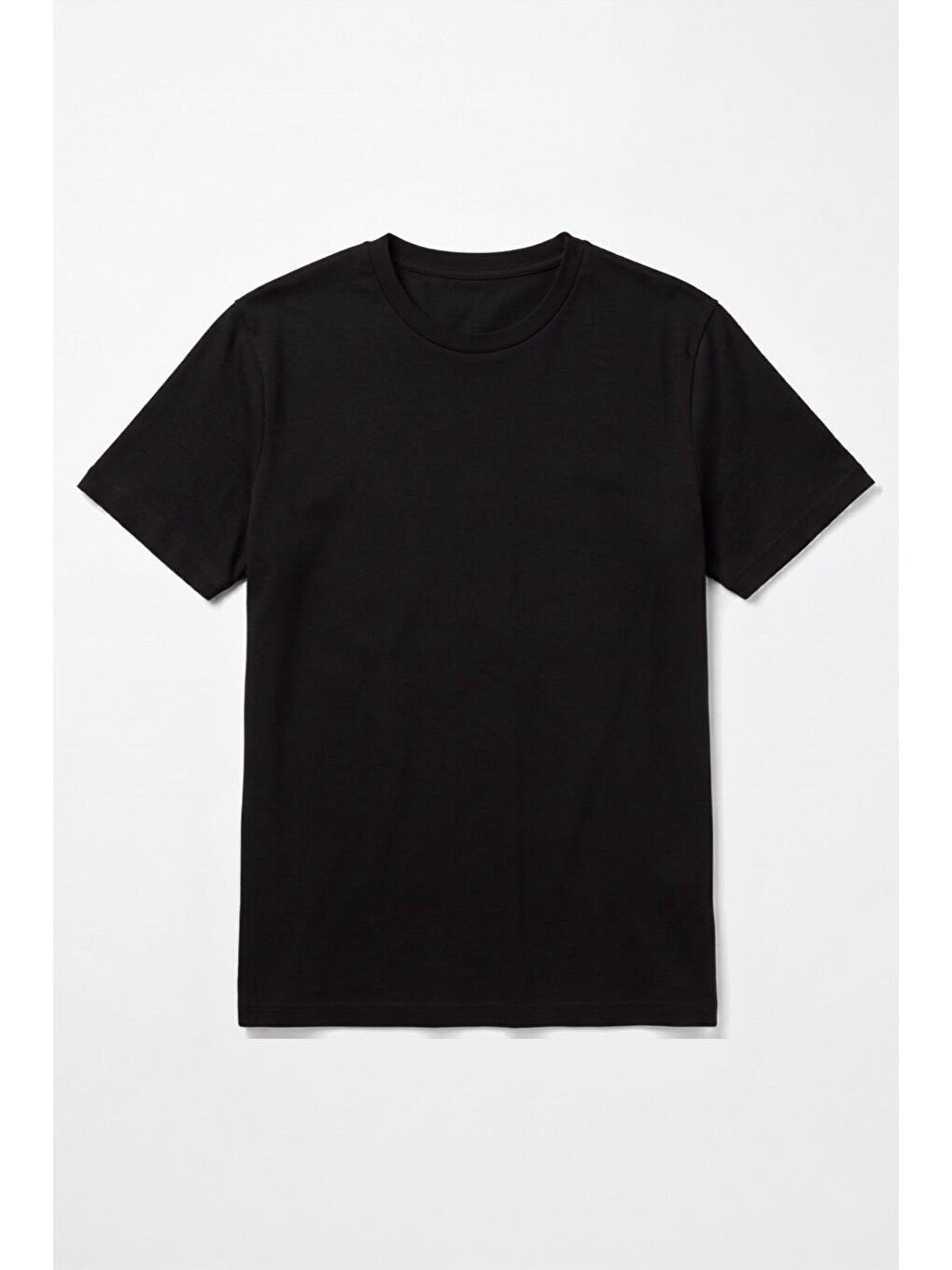 Beyaz Erkek Muscle Fit Siyah T-shirt-1