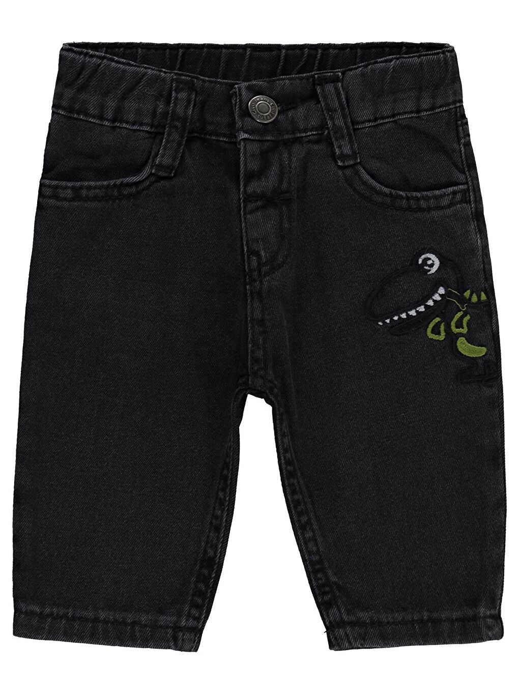 Baby Dinozor Nakışlı 6-18 Ay Pantolon - Gri 9-12 Ay