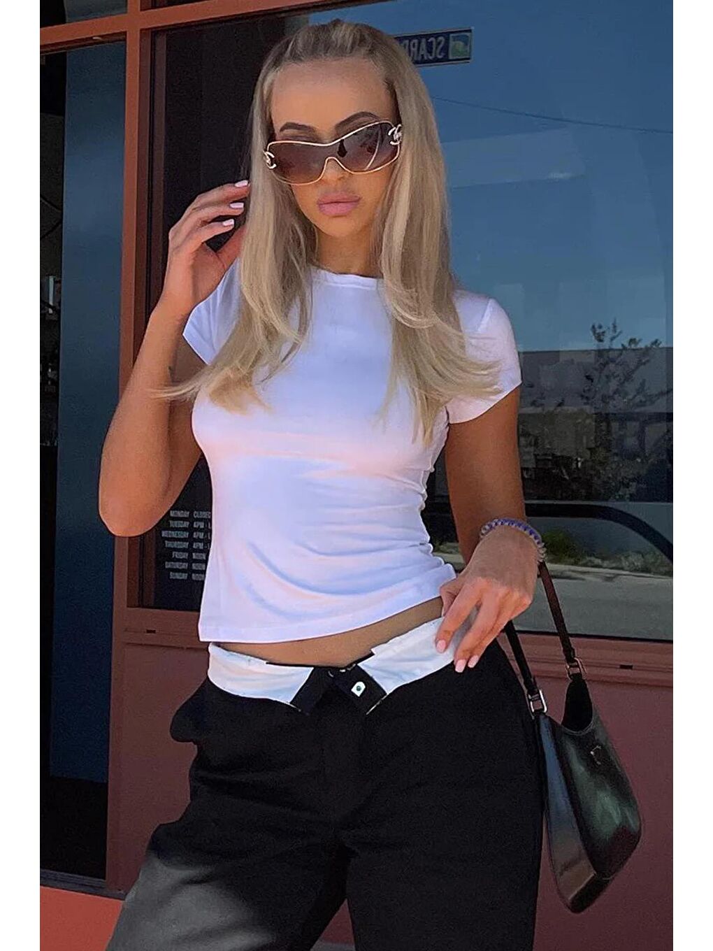 Beyaz Basic Kadın Tişört Mg2012 Mg2012