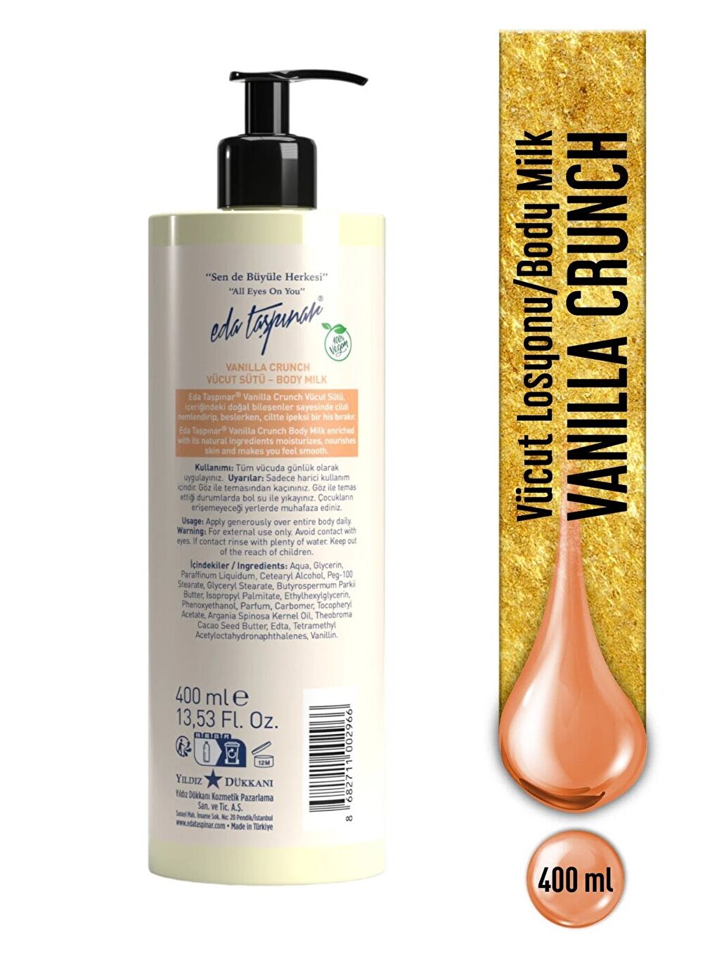 Vanilla Crunch Nemlendirici Vücut Sütü 400 ml Vegan-1