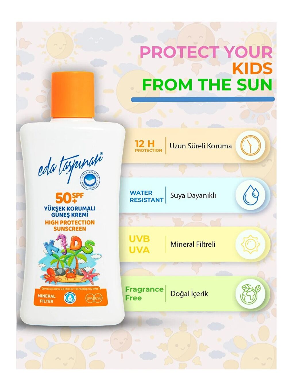 Mineral Filtreli Yüksek Korumalı Güneş Kremi Spf 50 Kids -200ml (EGX83)-2