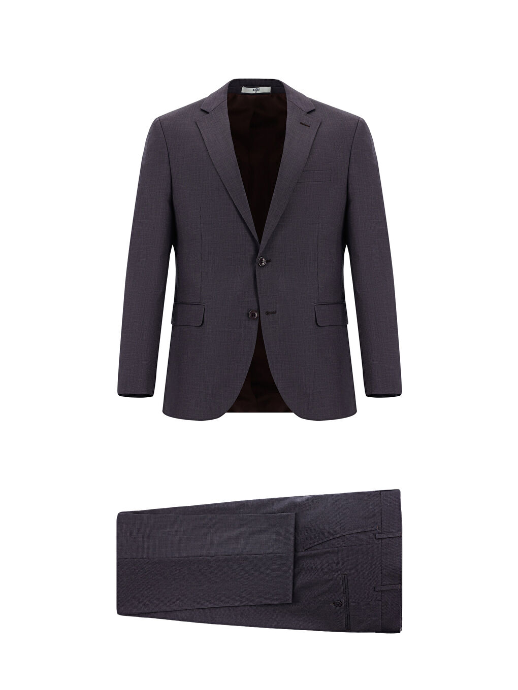 Kahverengi Slim Fit Dar Kesim Klasik Desenli Takım Elbise