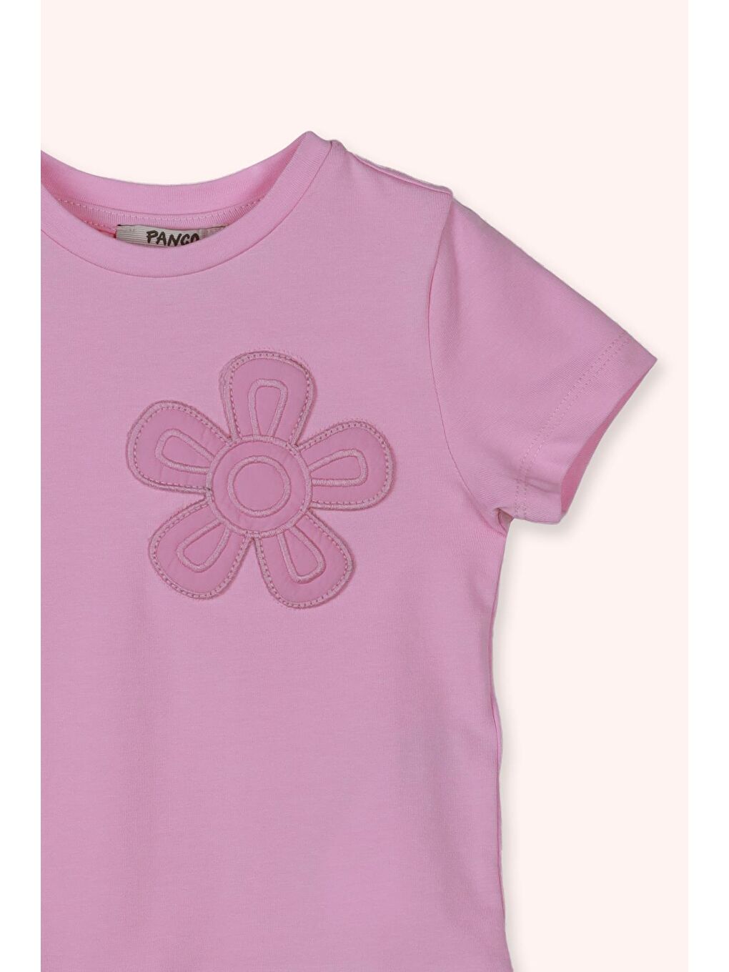 Kız Çocuk Çiçek Motifli T-Shirt Pembe-2