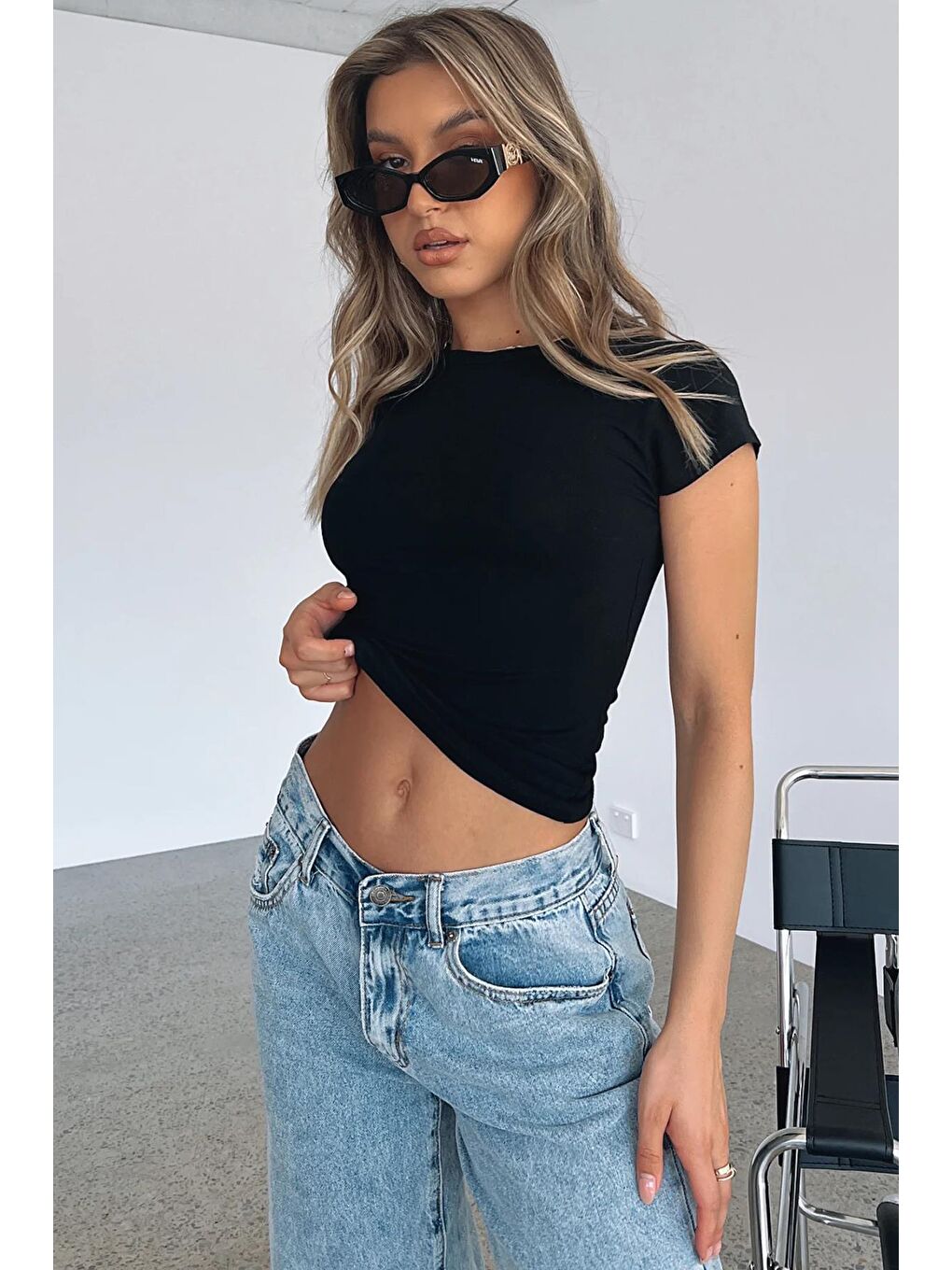 Siyah Basic Kadın Tişört Mg2012