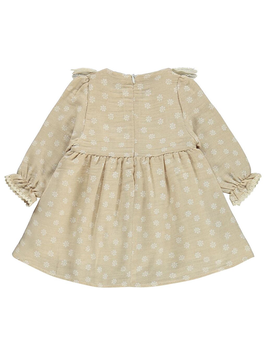 Lüks Roba Fistolu Bandanalı 6-18 Ay Elbise - Bej 18-24 Ay-1