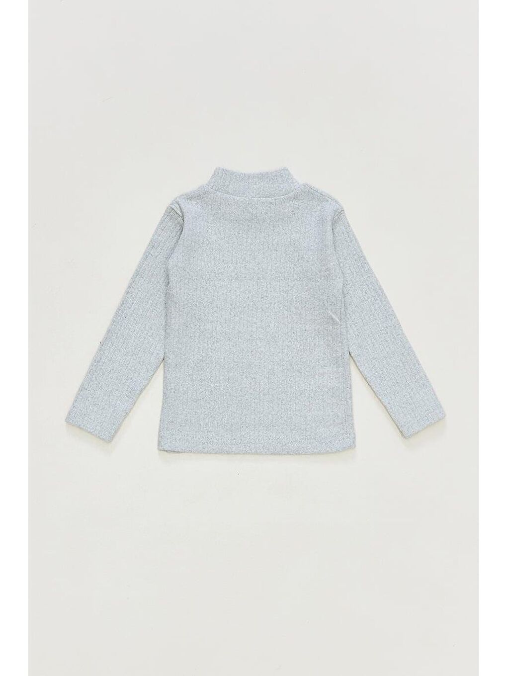 Gri Fitilli Dik Yaka Kız Çocuk Body-1