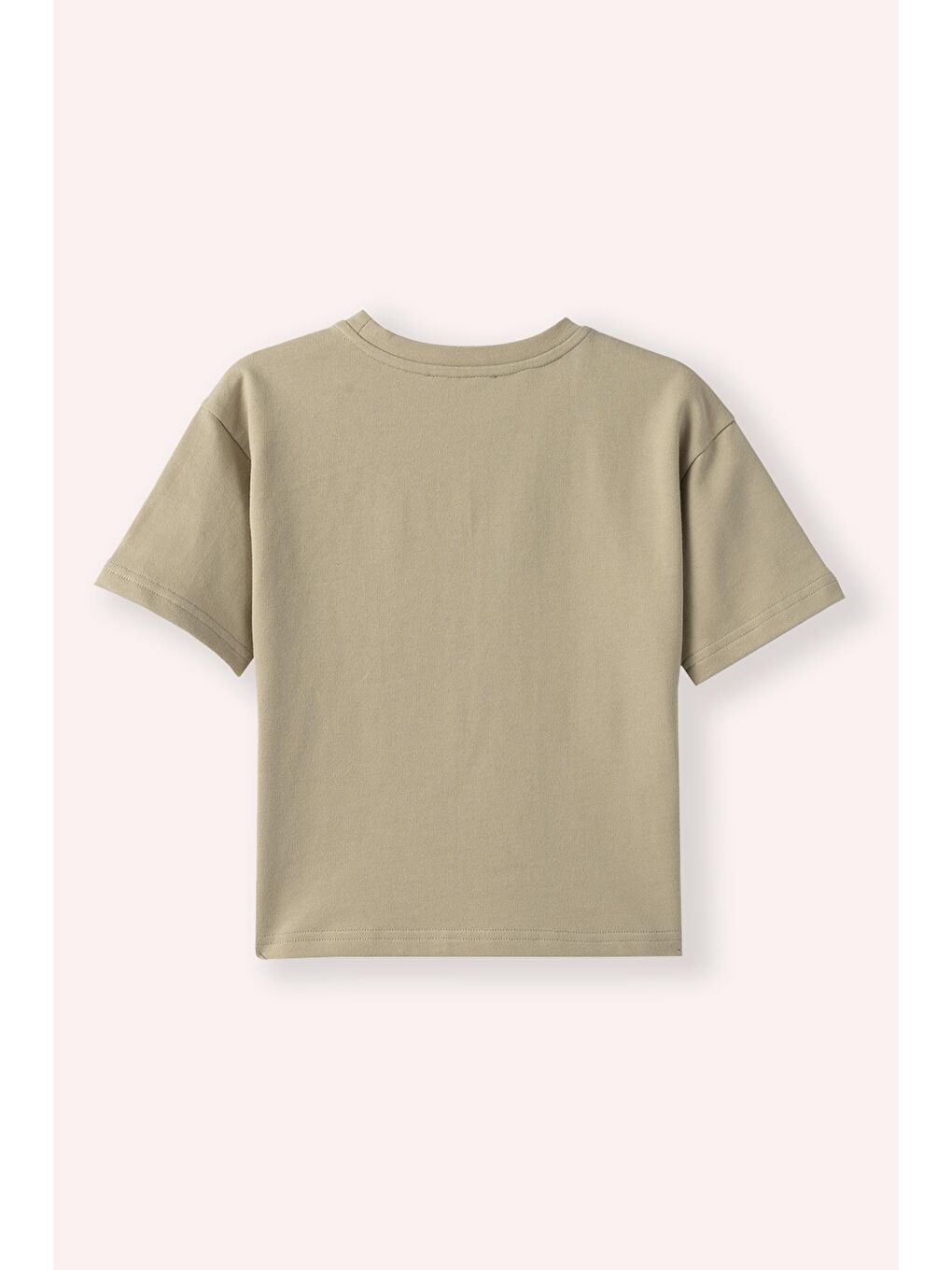 Erkek Çocuk Etiket Detaylı T-Shirt Haki-1