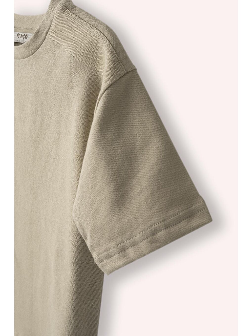 Erkek Çocuk Etiket Detaylı T-Shirt Haki-2