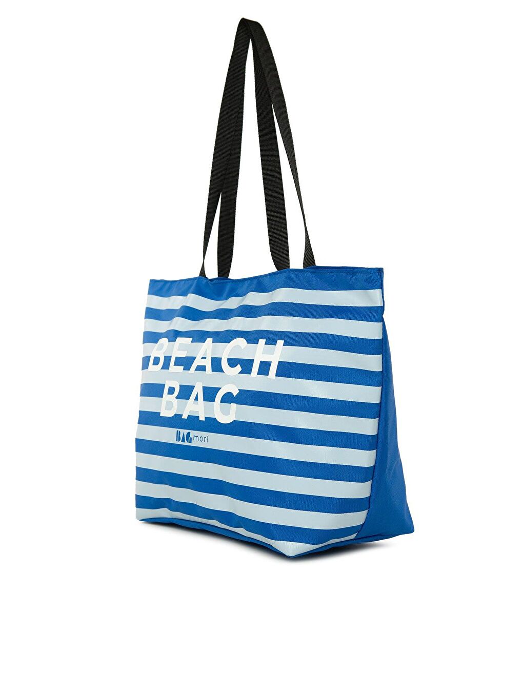 Bagmori Mavi Çizgili Beach Bag Baskılı Plaj Çantası - 1