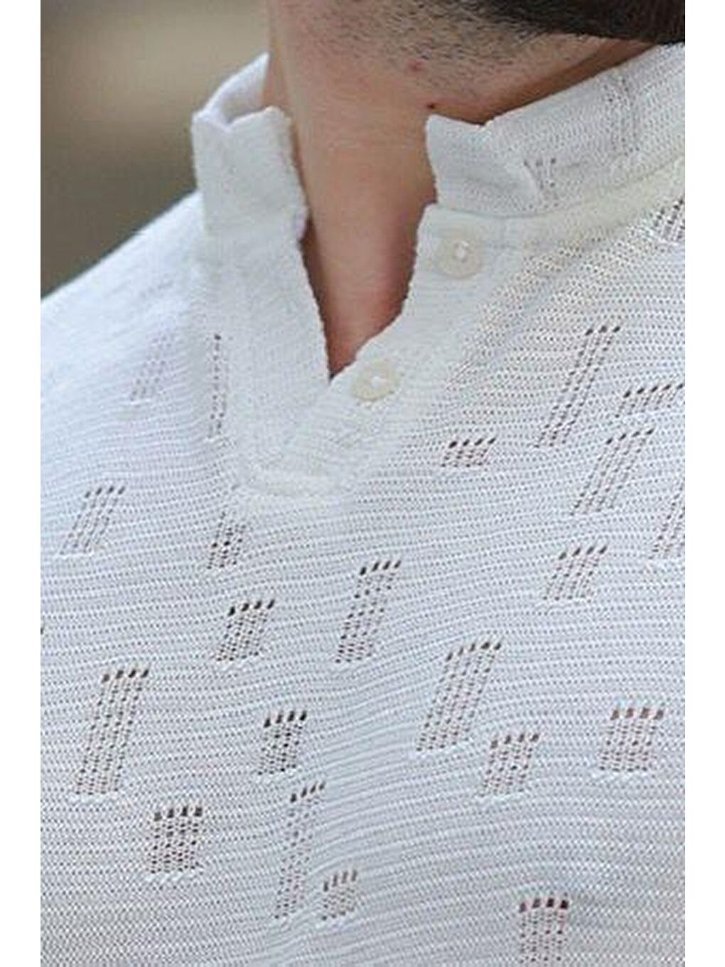 Ekru Hakim Yaka Erkek Basic Tişört E7148-3