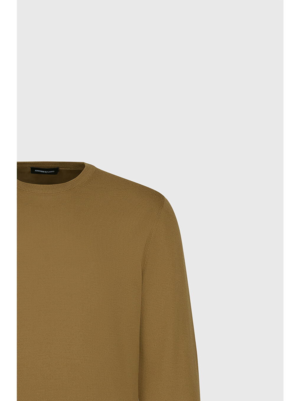 Sarı Erkek SAFRAN Standart Fit Normal Kesim Bisiklet Yaka Triko Kazak-6