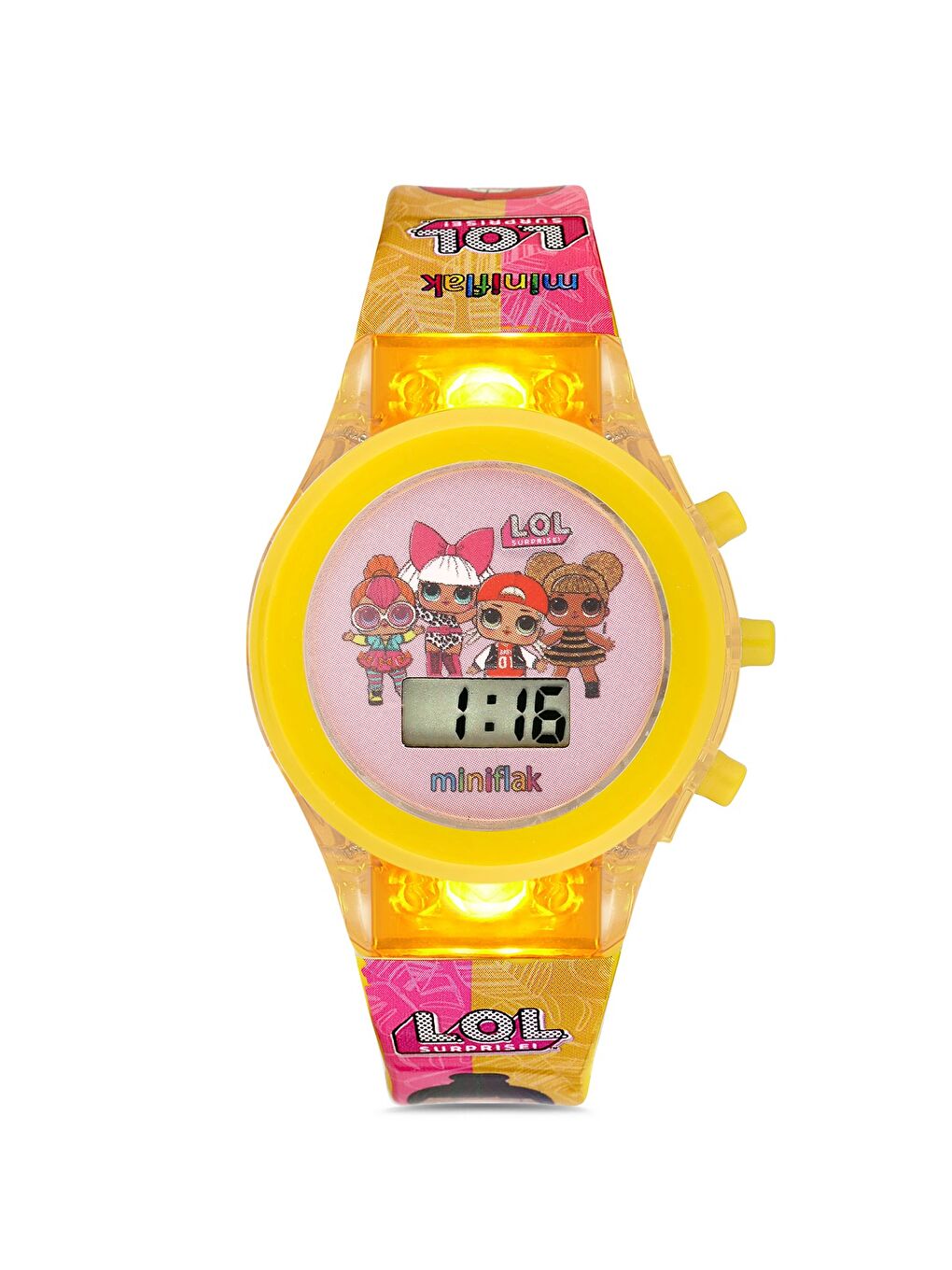 LOL Surprise! Lisanslı LOL7003 Sarı Işıklı Çocuk Saati