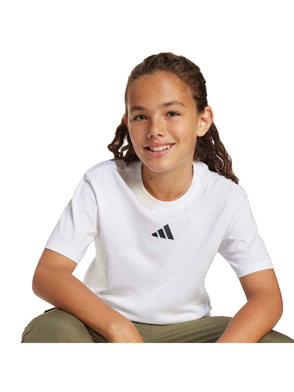 Essentials Çocuk Beyaz Yuvarlak Yaka Tişört-1