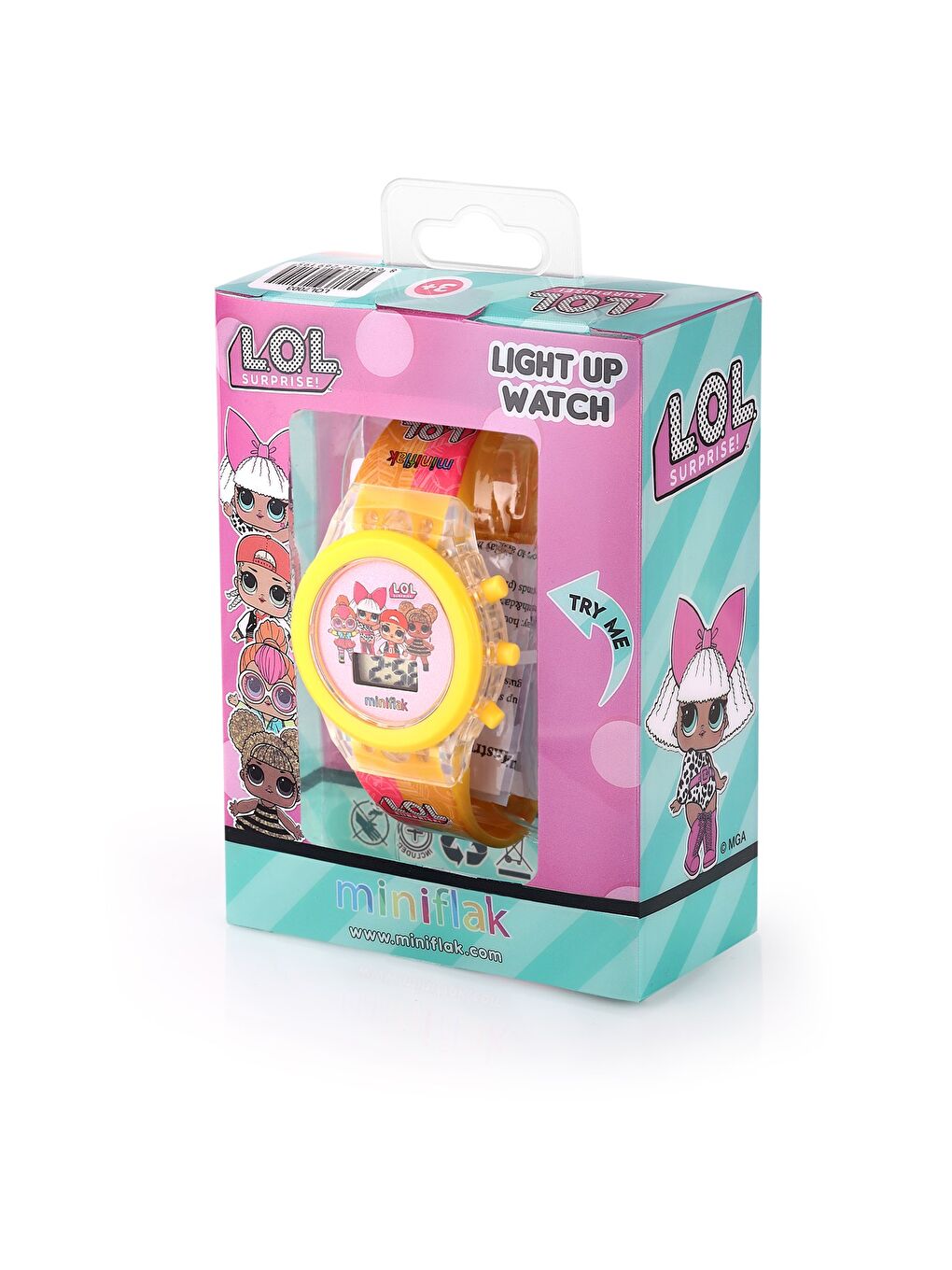 LOL Surprise! Lisanslı LOL7003 Sarı Işıklı Çocuk Saati-1