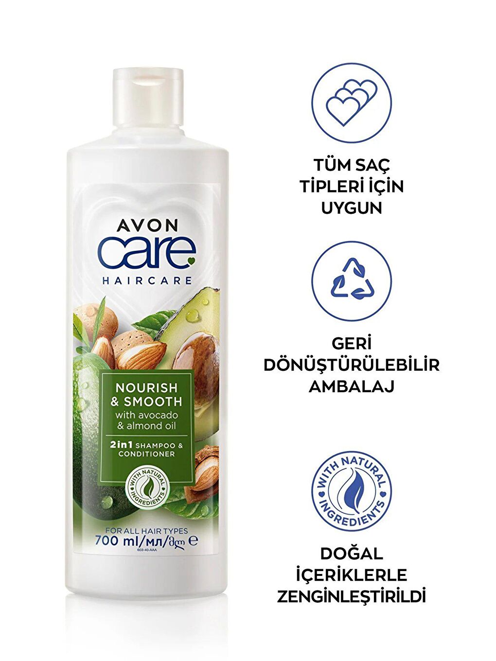 AVON Care Avokado Badem ve Aloe Vera Makademya Özlü Şampuan ve Saç Kremi Paketi - 1