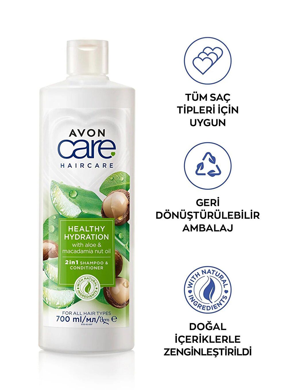 AVON Care Avokado Badem ve Aloe Vera Makademya Özlü Şampuan ve Saç Kremi Paketi - 3