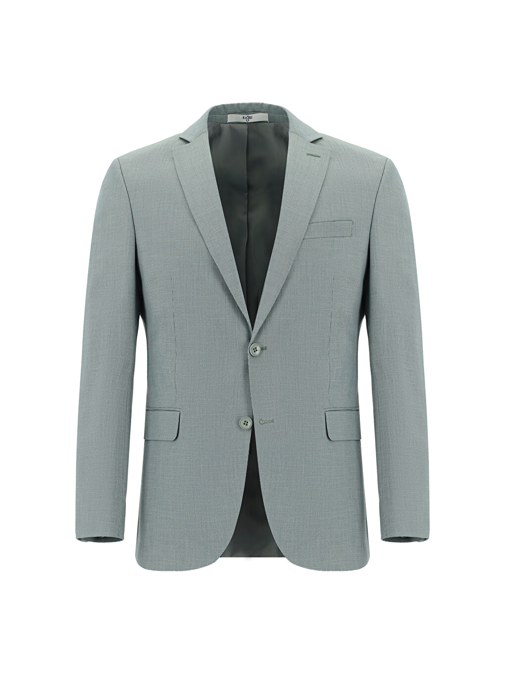Yeşil Super Slim Fit Ekstra Dar Kesim Klasik Desenli Takım Elbise-1