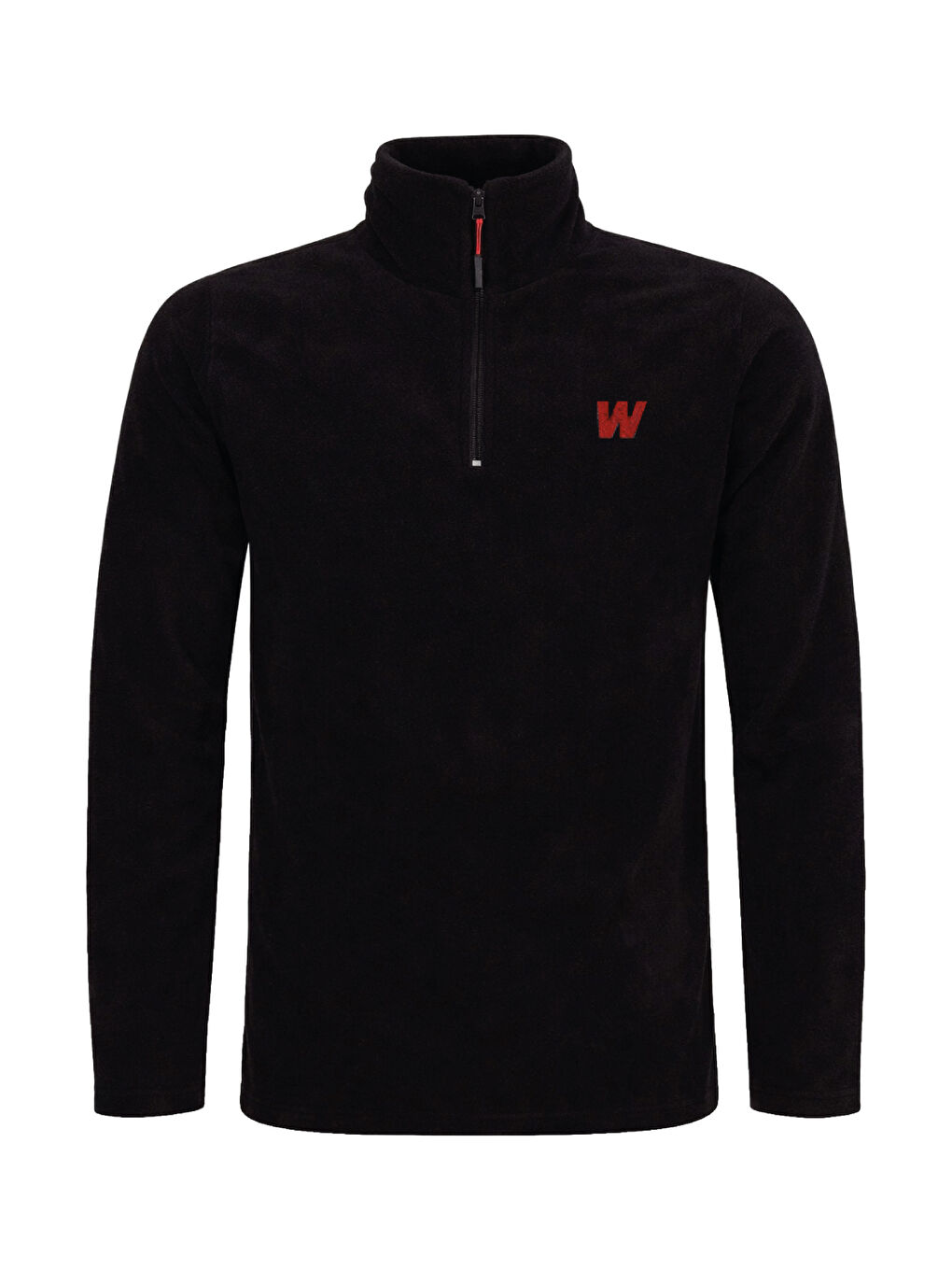 Siyah Premium Erkek Yarım Fermuarlı Outdoor Spor Polar Ceket-1