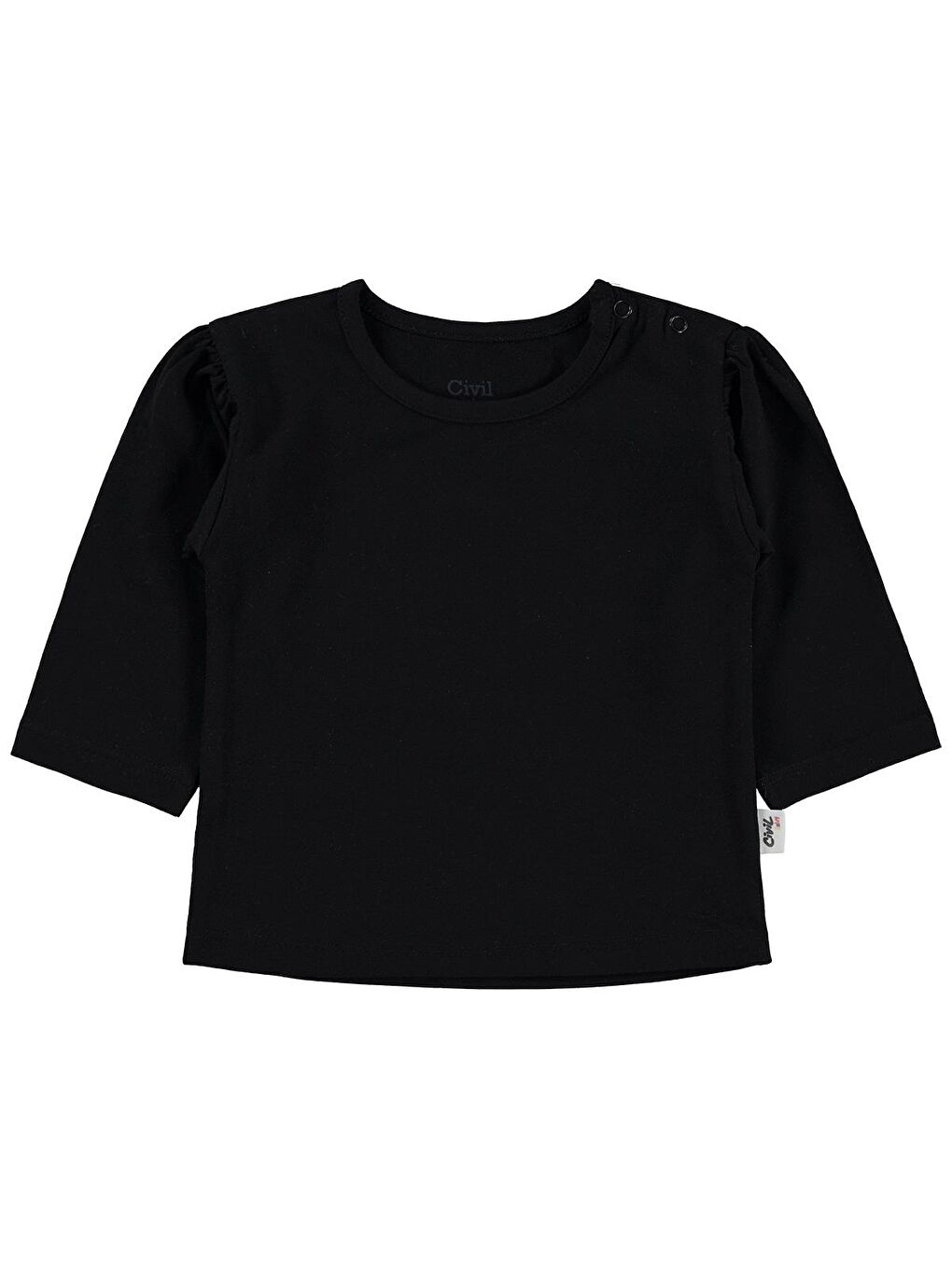 Baby Düz Basic 6-18 Ay Sweatshirt - Siyah-1