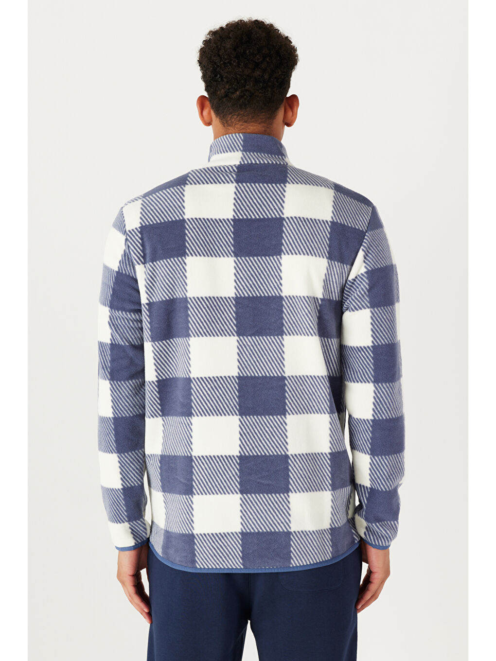 Lila Erkek EKRU INDIGO Standart Fit Normal Kesim Bato Yaka Polar-5