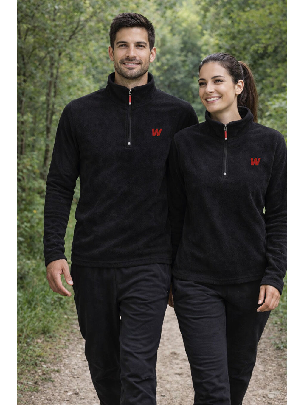 Siyah Premium Erkek Yarım Fermuarlı Outdoor Spor Polar Ceket-6