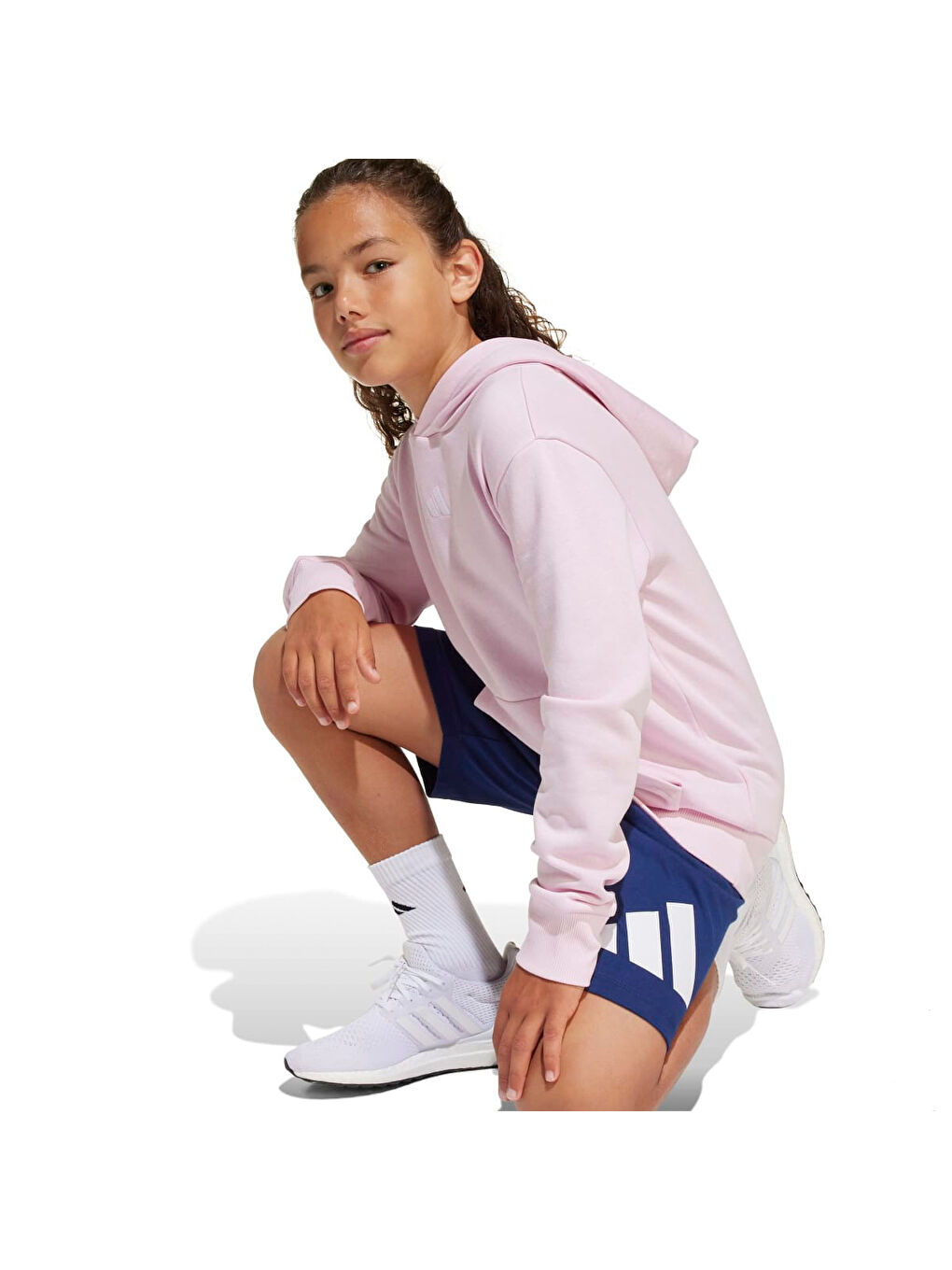 Sport Lifestlye Fleece Kız Çocuk Pembe Kapüşonlu Sweatshirt-2