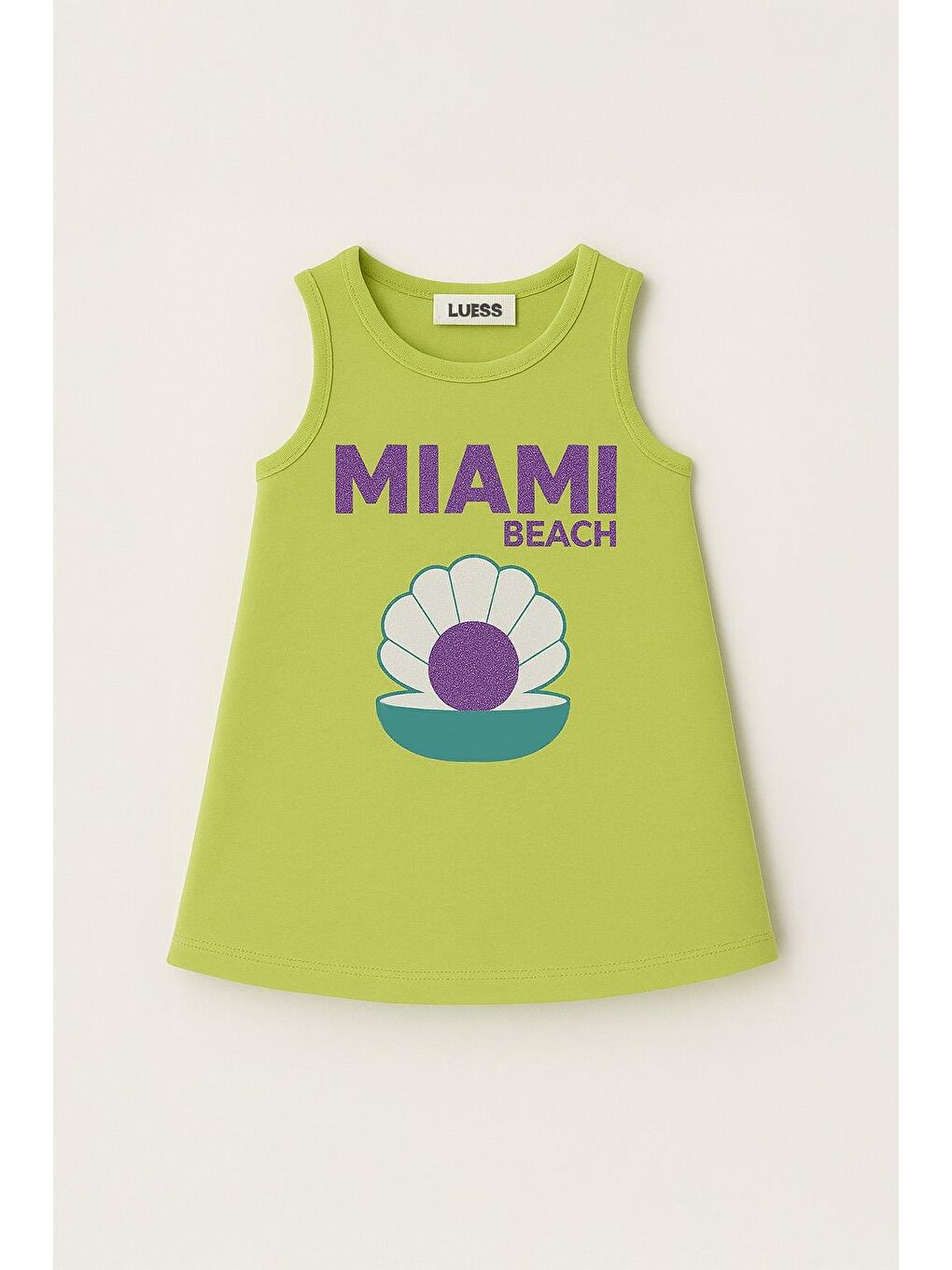 Kız Çocuk %100 Pamuklu Baskılı Elbise - Yeşil (3-4 Yaş - 8-9 Yaş)-2