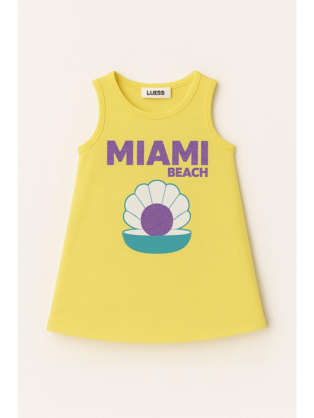 Kız Çocuk %100 Pamuklu Baskılı Elbise - Sarı (3-4 Yaş - 8-9 Yaş)-2