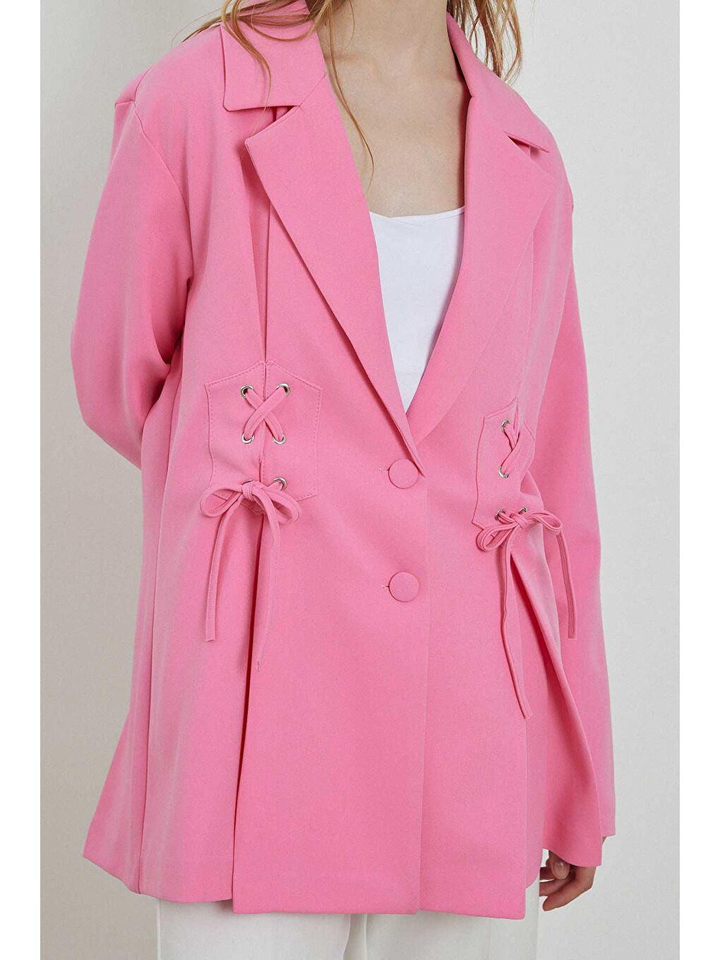 HOOOPSTORE Pembe Özel Dikim Blazer Ceket - Pembe - 1