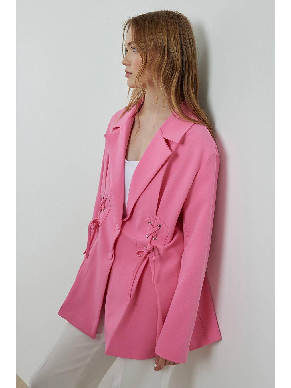 HOOOPSTORE Pembe Özel Dikim Blazer Ceket - Pembe - 2