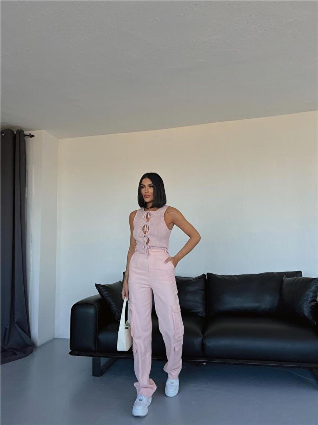 Pembe KARGO PANTOLON - Somon
