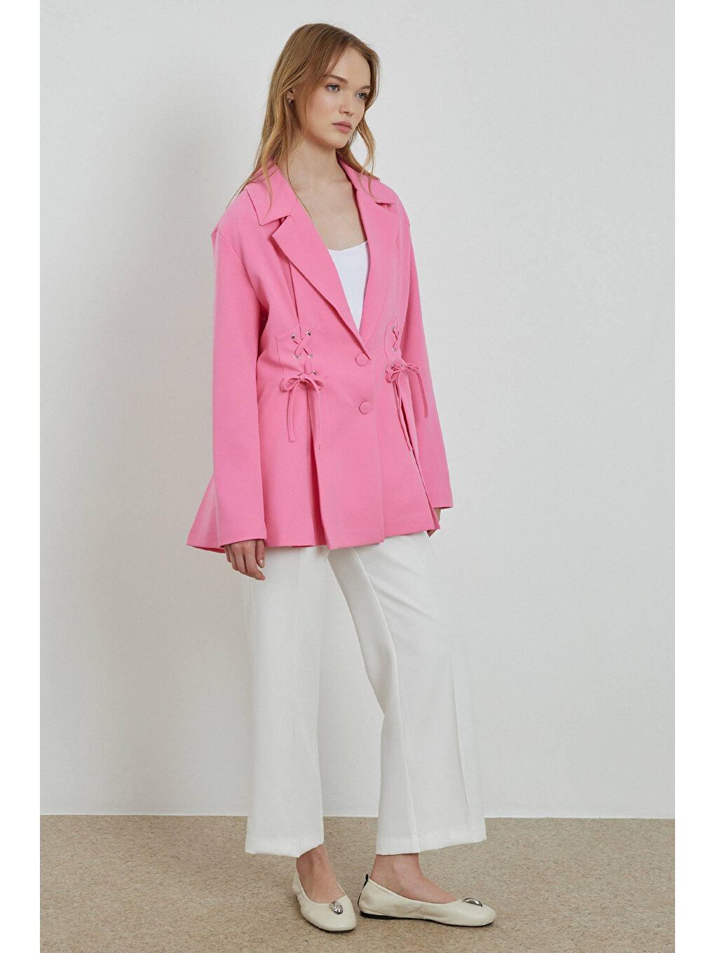 HOOOPSTORE Pembe Özel Dikim Blazer Ceket - Pembe - 3