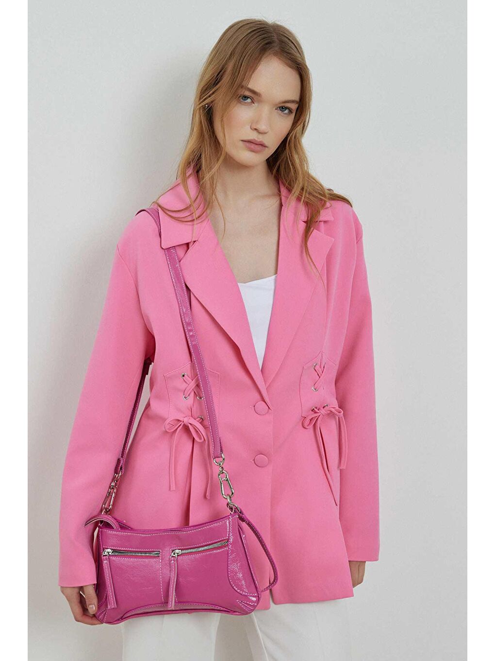 HOOOPSTORE Pembe Özel Dikim Blazer Ceket - Pembe - 4