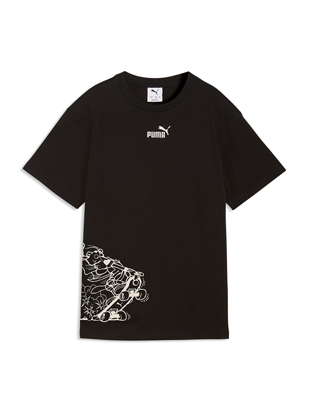 Mid 90s Relaxed Graphic Erkek Çocuk Siyah Tişört