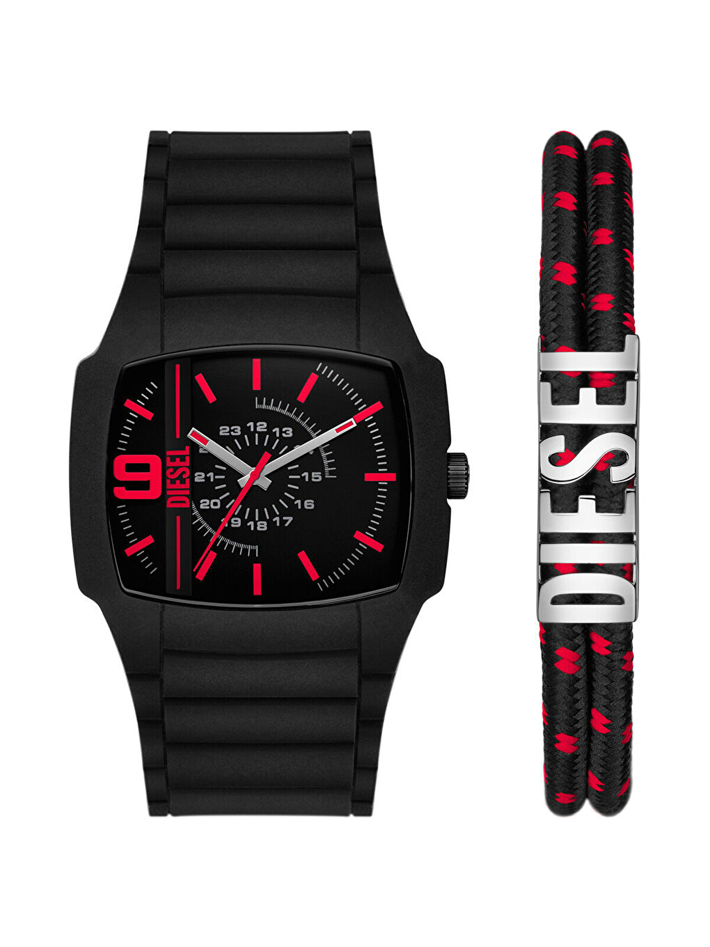 Siyah DZ2191SET Erkek Kol Saati ve Bileklik Seti