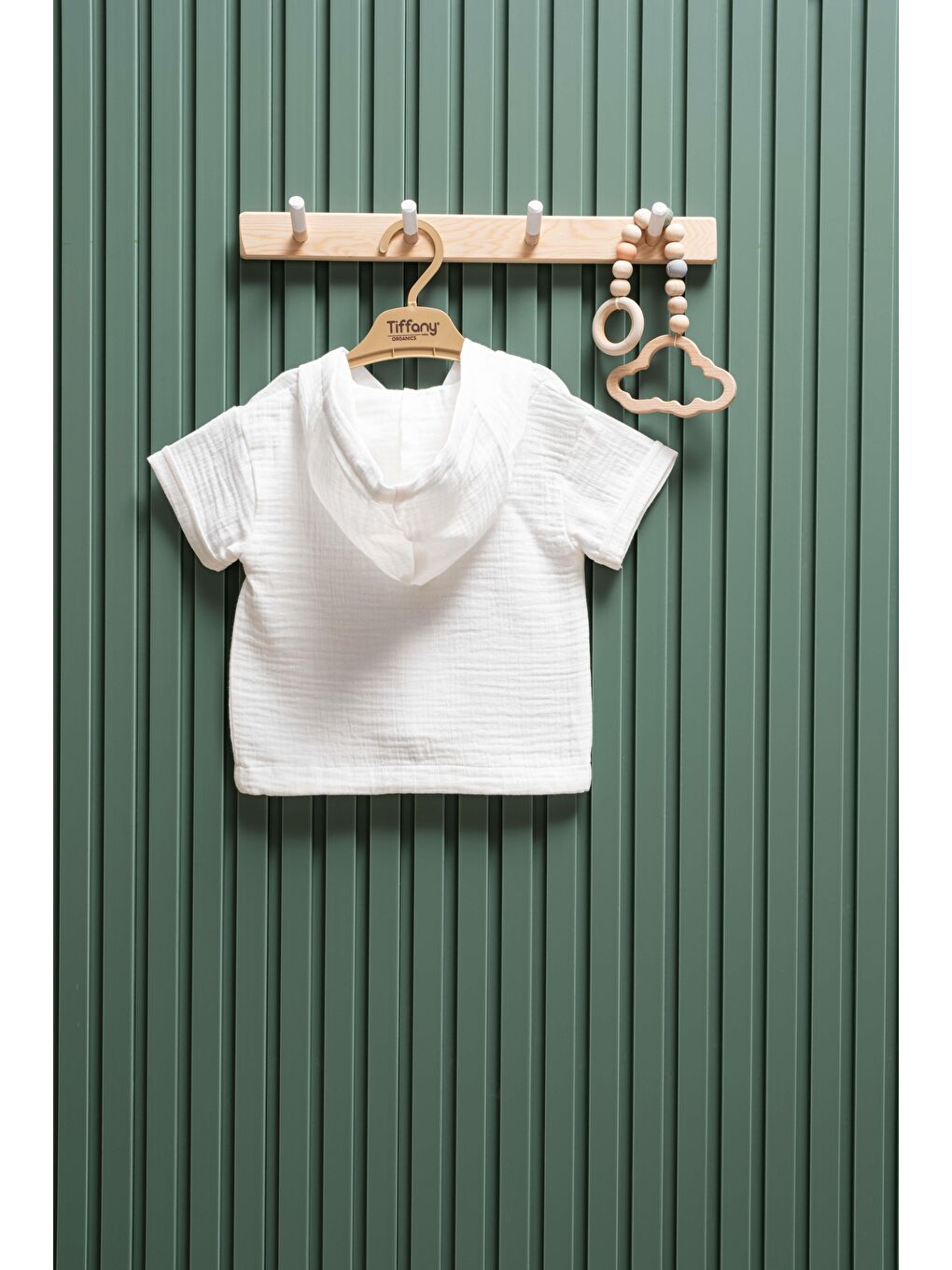 Ekru Unisex Müslin Kapüşonlu Tişört 6 Ay 3 Yaş %100 Pamuk-1