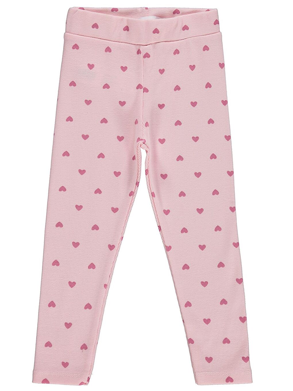 Pembe Girls Kalp Baskılı 2-5 Yaş Tayt - Pudra