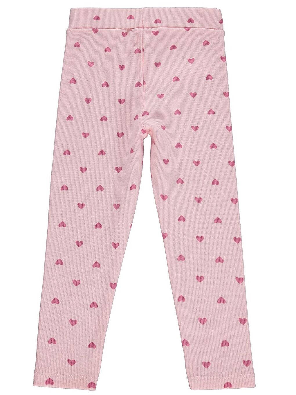 Pembe Girls Kalp Baskılı 2-5 Yaş Tayt - Pudra-1