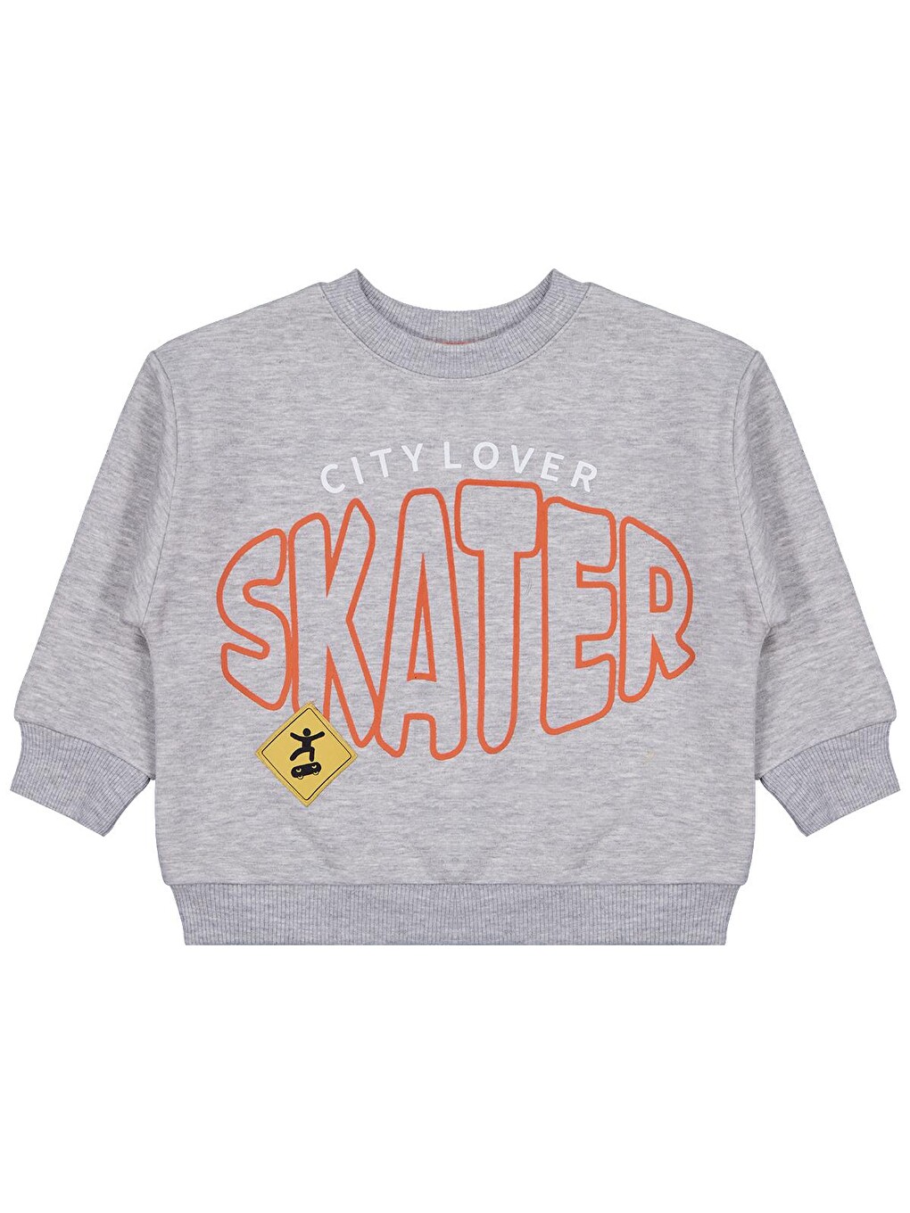 Boys Skater Baskılı 2-5 Yaş Sweatshirt - Gri