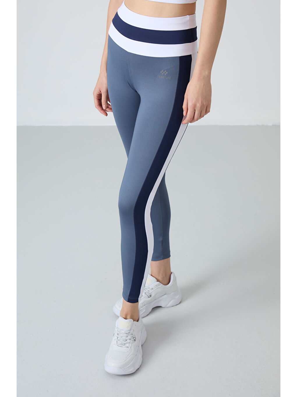 Petrol Polyester Esnek Standart Fit Performans Kadın Tayt Takım - 95335-4