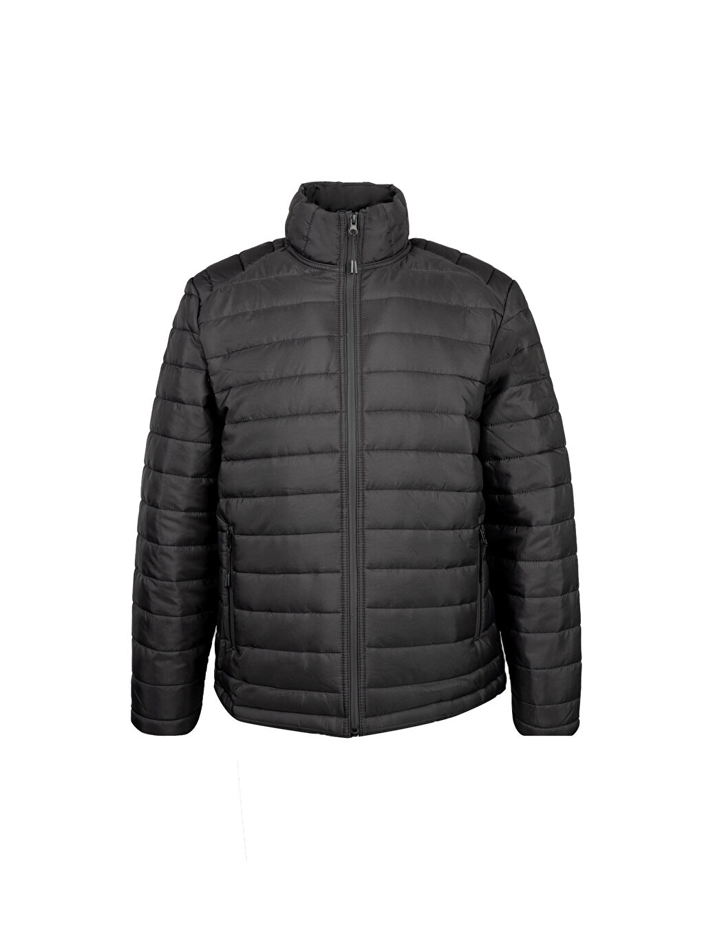 Siyah Regular Fit Hakim Yaka Şişme Mont