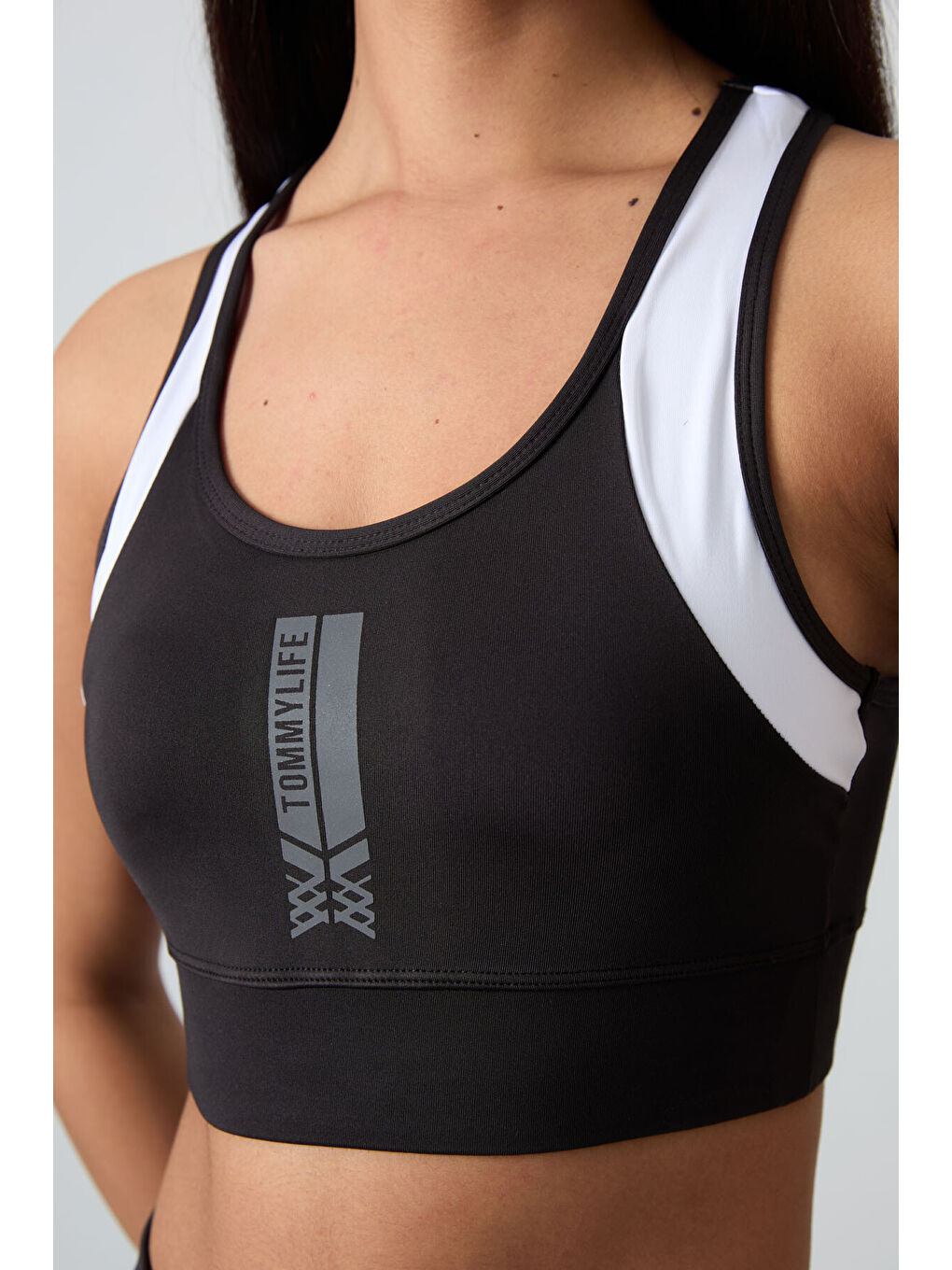 Siyah Polyester Esnek Standart Fit Performans Kadın Tayt Takım - 95332-2