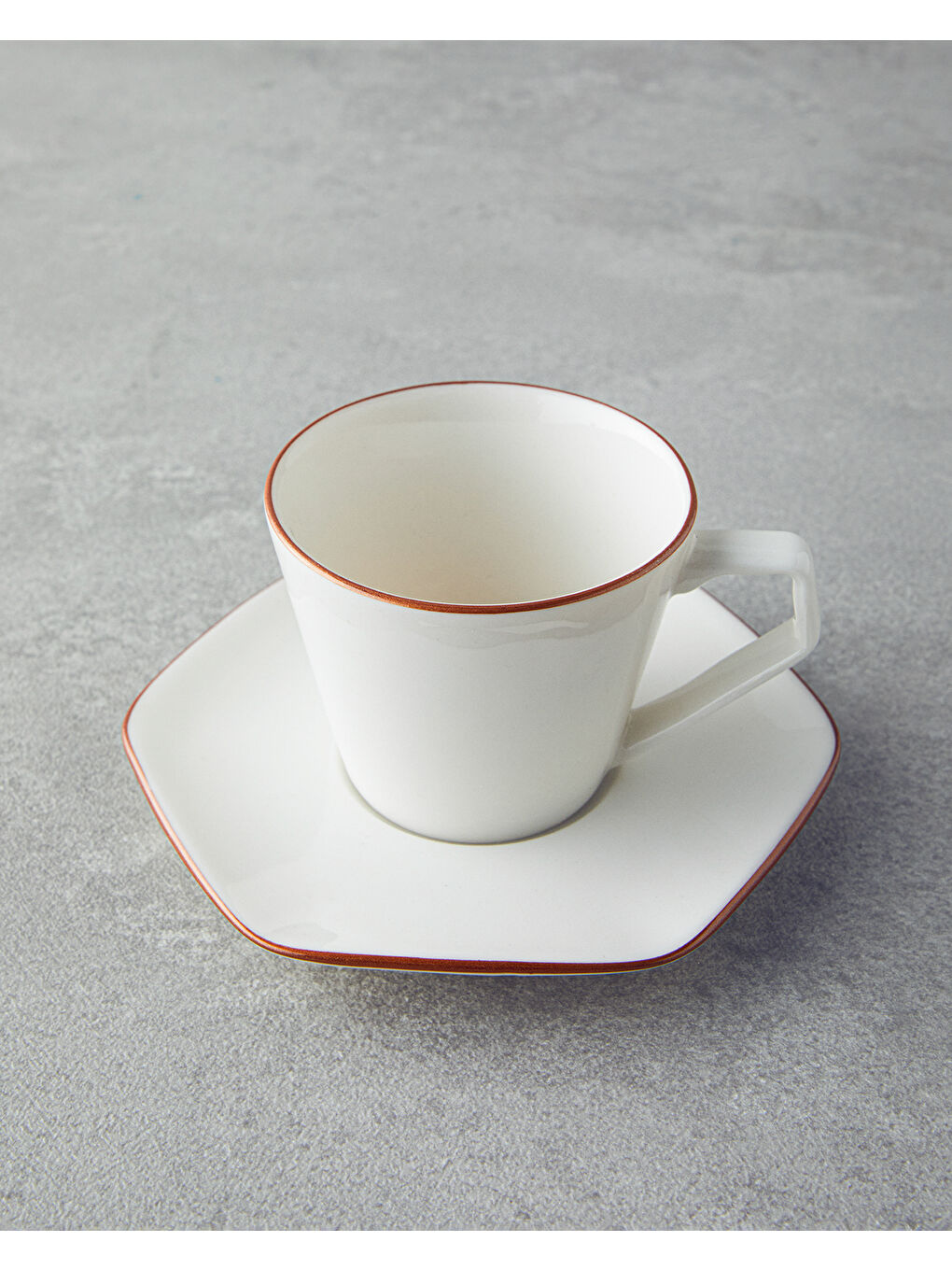 Sarı Marlin Bone Porselen Kahve Fincan Takımı 12 Parça 6 Kişilik Rose Gold-2