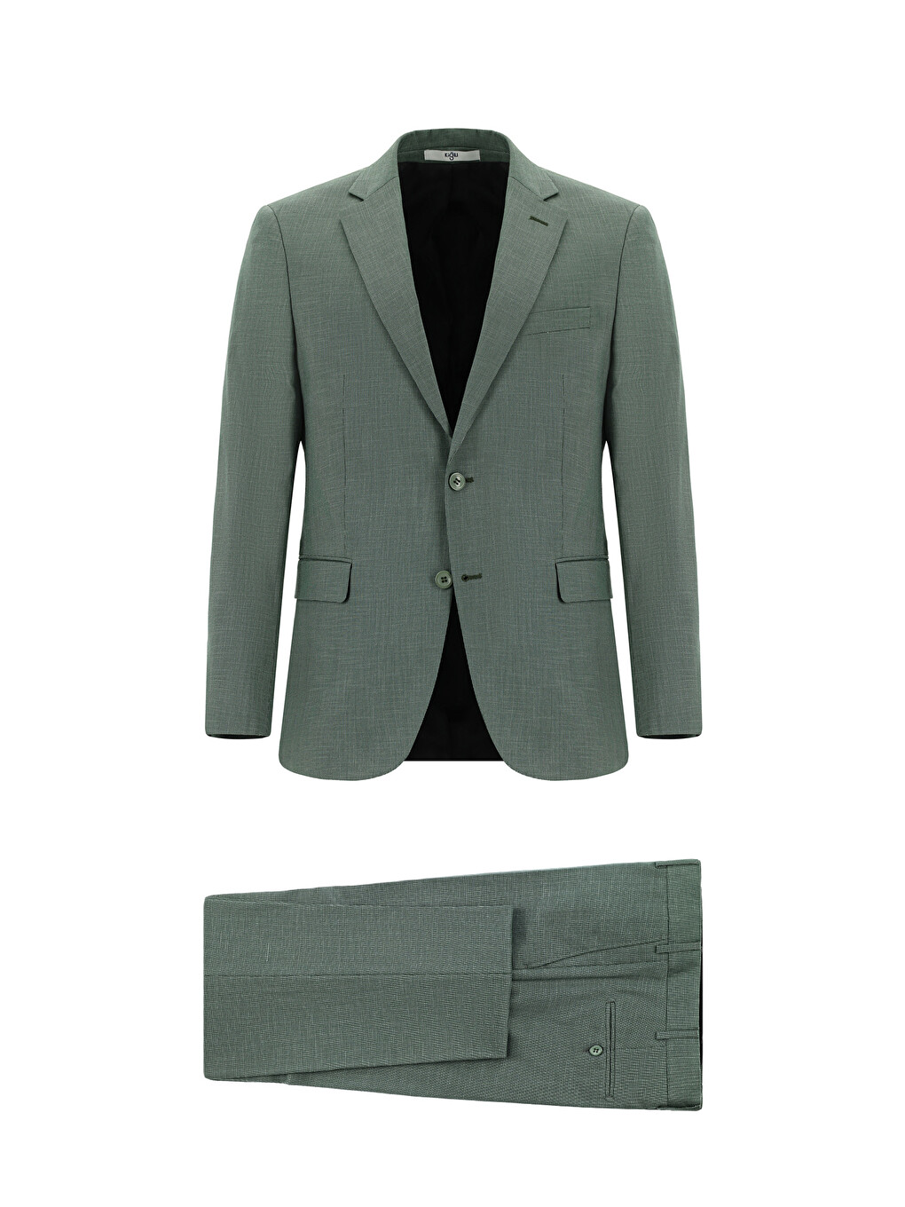 Yeşil Slim Fit Dar Kesim Klasik Desenli Takım Elbise