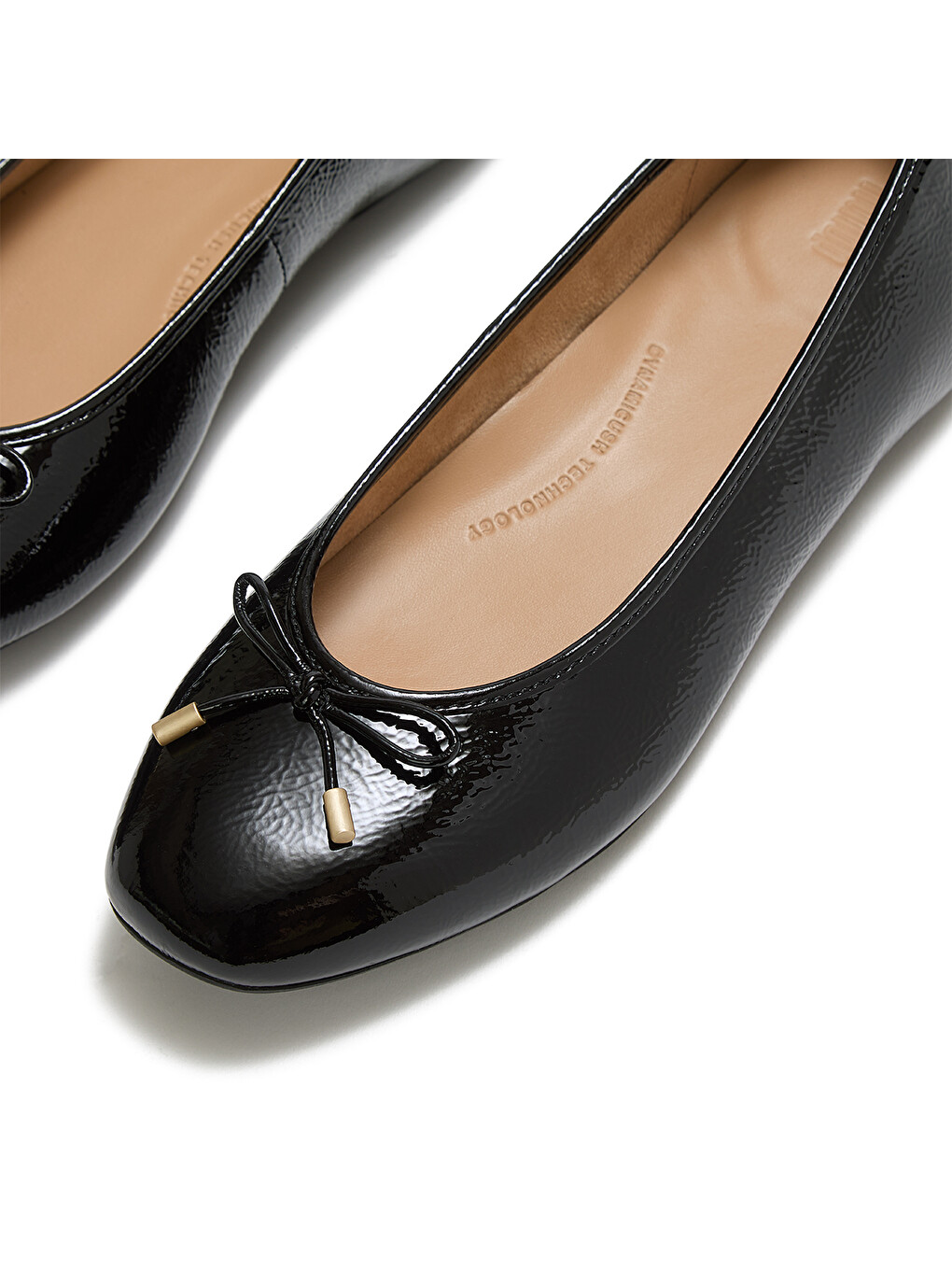 Siyah Kadın Babet A0K-001/E19 DELICATO Bow Soft Leather Ballet Flats-3