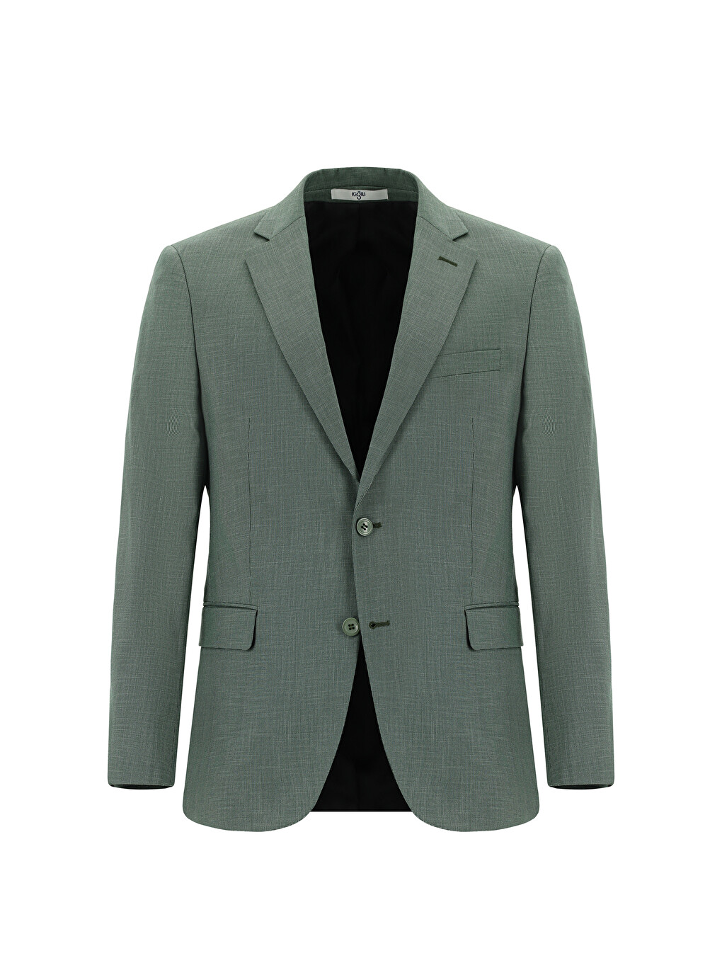 Yeşil Slim Fit Dar Kesim Klasik Desenli Takım Elbise-1