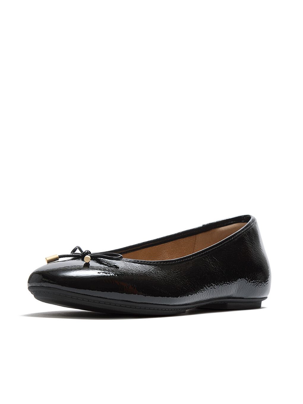 Siyah Kadın Babet A0K-001/E19 DELICATO Bow Soft Leather Ballet Flats-4