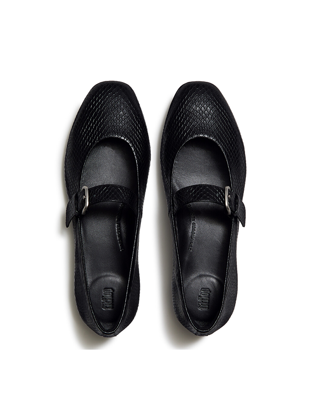 Siyah Kadın Babet AAF-090 DELICATO Snake Mary Janes All Black-3