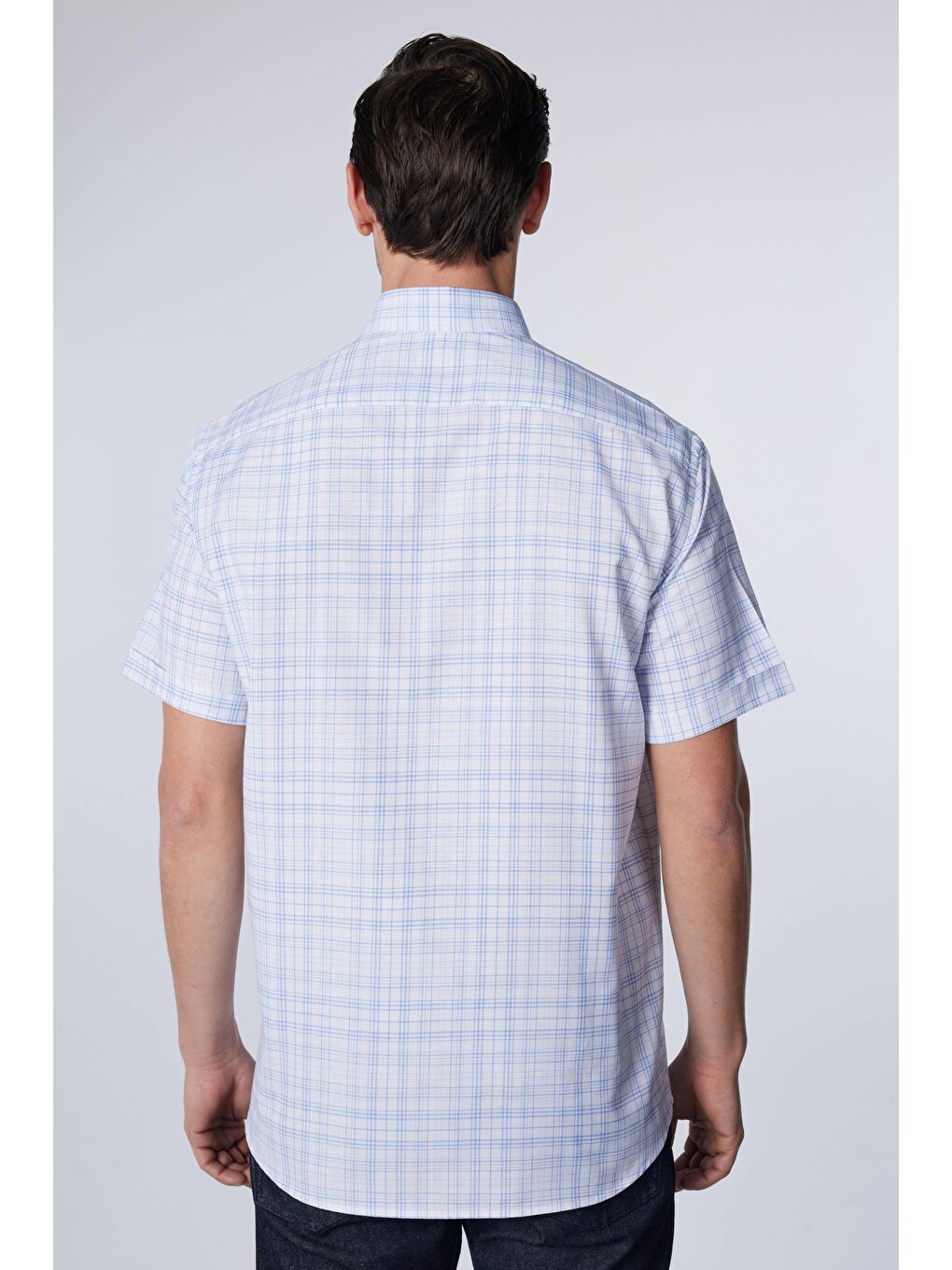 Karışık Erkek Regular Fit Klasik Kesim Pamuklu Tek Cepli Ekoseli Düğmeli Yaka Gömlek-4